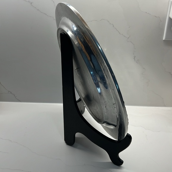 Vintage Pewter Sunflower Plate 1990s Made in Mexico 13 ½ “ diameter model 4432 - Picture 4 of 12